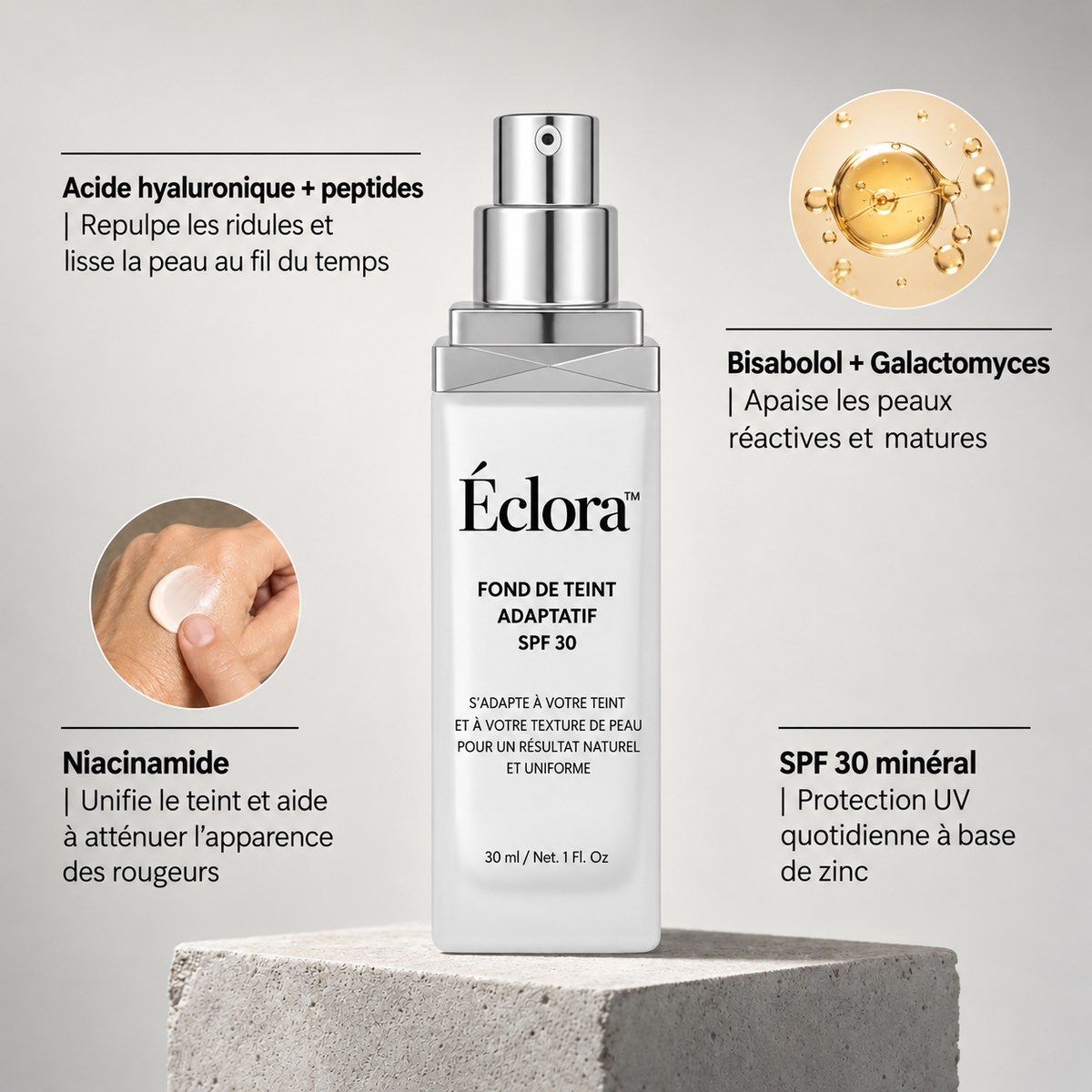 ÉCLORA™ – Fond de Teint Adaptatif