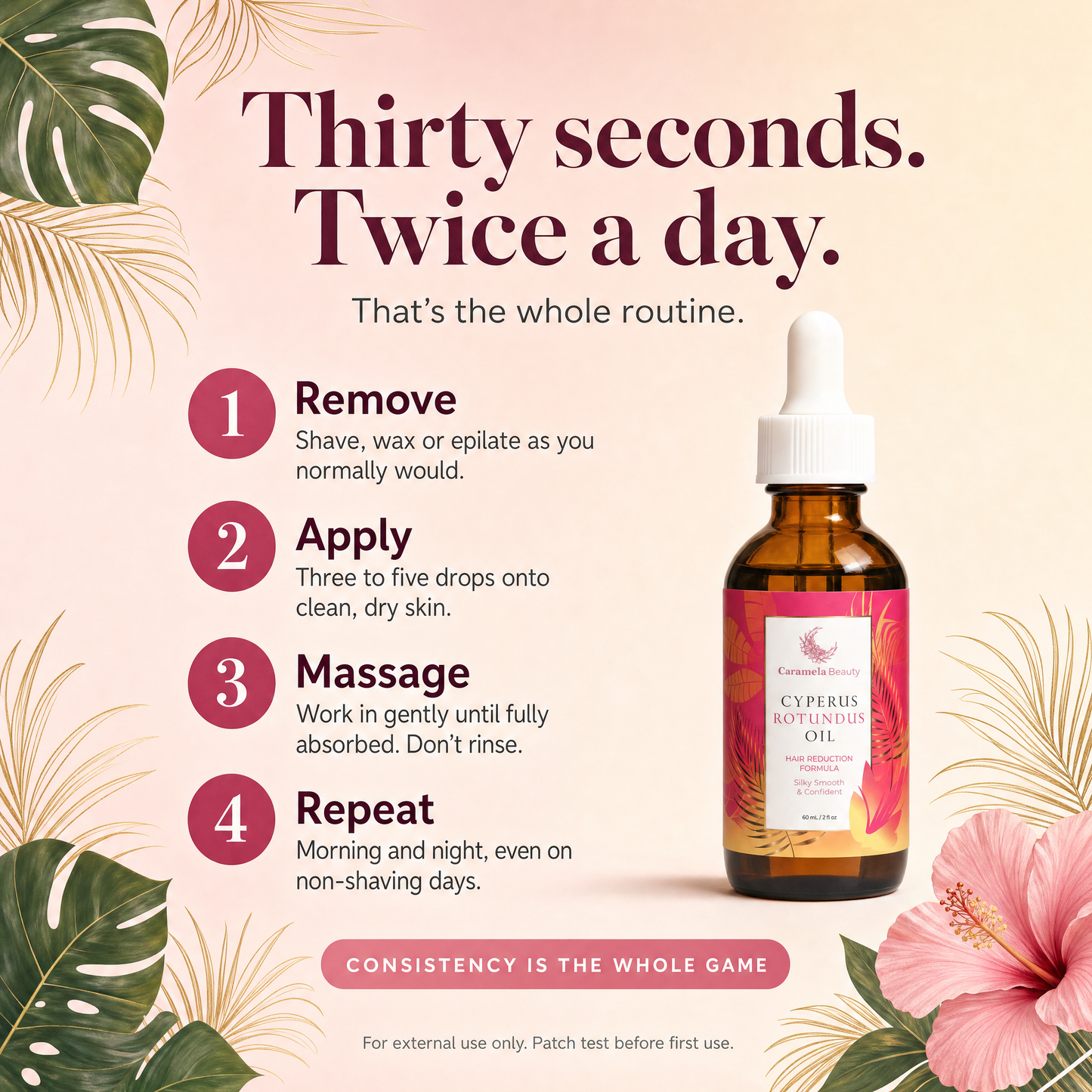 Caramela Beauty Cyperus Rotundus Oil for Silky, Smooth-Looking Skin